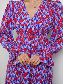 SHEIN LUNE Women's Casual Geometric Print Dress
