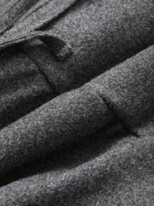 FRIFUL Chaqueta con volantes, empalmes y lazo para mujer, otoño e invierno - Gris Oscuro - Ver 3