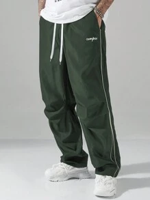 Manfinity EZcore 男士字母印花抽绳腰口袋直腿宽松休闲裤