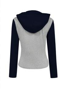 INAWLY Women's Color Block Long Sleeve Slim Fit Casual T-Shirt, Autumn