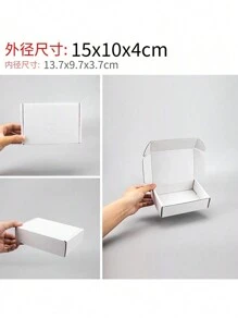 10 件白色瓦楞纸箱邮政箱快递包装箱包装材料飞机箱礼品盒运输箱包装箱 - 白色 - 查看 3