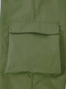 SHEIN Explorewe Tween Girls 星星图案 T 恤和多口袋实用休闲长裤 2 件套 - 橄欖綠 - 查看 7