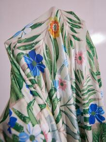 Trezura Camisón con manga corta, estampado floral y ribete con volantes para tallas grandes