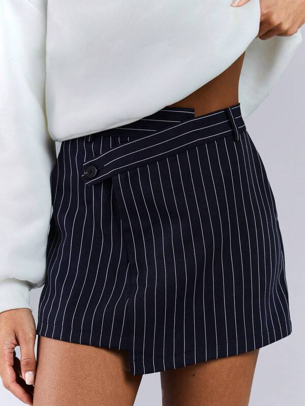 Athîral Falda de mujer de cuello redondo con estampado de letras, casual, para otoño/invierno