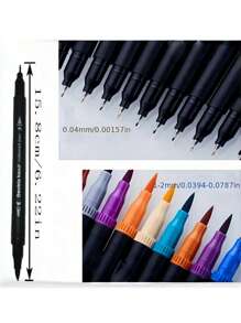 Multi-Color Christmas Watercolor Markers - Dual Tip Art Pens For Calligraphy, Doodling & Holiday Drawing, Premium Art Set - Multicolor - View 6