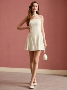 MOTF PREMIUM VÁY ỐNG ỐNG TƯƠNG PHẢN - Màu be - Xem 9