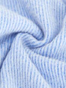 SHEIN Girls' Floral Ruffle Collar Long Sleeve Bowknot Waist A-Line Dress, Elegant Solid Color Series For Spring & Autumn - Blue - View 5