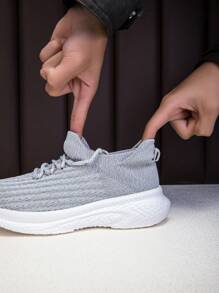 超轻跑步鞋减震透气休闲鞋 - 灰色 - 查看 8