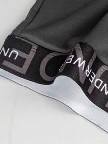 4pcs/Pack Men's Solid Color Letter Band Waist Boxer Briefs - Multicolor - View 7