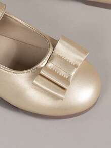 Girls' Casual Minimalist Outdoor Leisure Shoes, Fashionable Comfortable Versatile Gold Flat Shoes - Gold - View 7