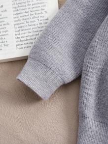 Suéter de punto con diseño lindo de oso polar para bebé niño, apropiado para primavera y otoño, cálido y acogedor. Apto para uso diario familiar o salidas en familia. - Gris - Ver 5