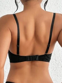 1 Stück Damen Halbsichtig Spitze Bügelträger Unterwäsche