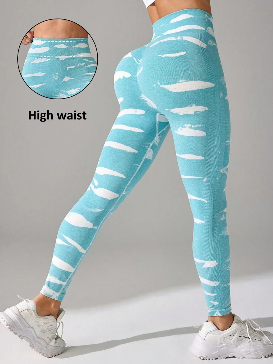 Easithlete 无缝运动紧身裤，简约时尚休闲日常穿着 - 薄荷綠 - 查看 1