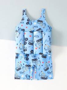 Young Girl' Random Print Buoyancy One Piece Swimsuit - Multicolor - View 2