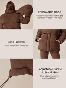 GLOWMODE 防风轻便羽绒保暖夹克日常休闲冬季 - 棕色 - 查看 7