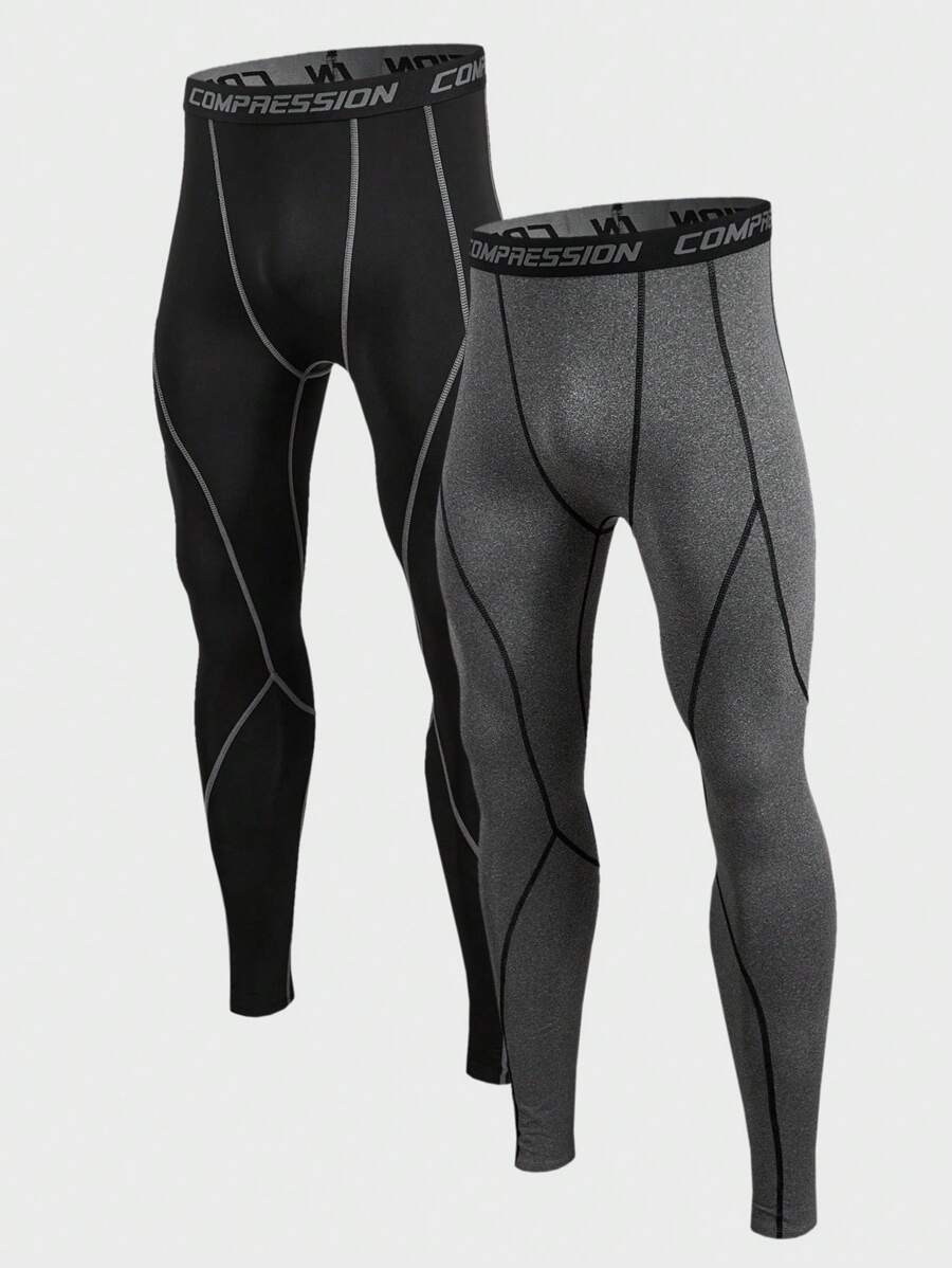 Gym Rark 男式撞色边饰字母针织腰带运动紧身裤 - 彩色 - 查看 1