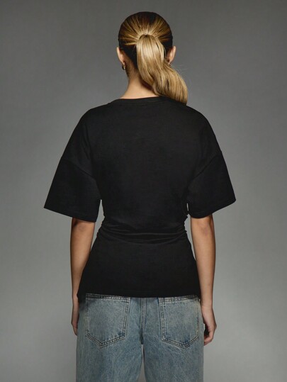 MISSGUIDED Oversized Shirt mit geraffter Taille für die Straße