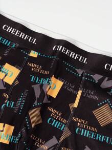 3 Pairs Men's Letter Print Briefs - Multicolor - View 3