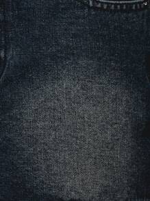 MISSGUIDED Washed Faded Back Rhinestone Detail Belted Bodycon Mini Denim Mini Skirt