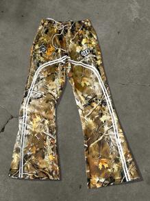 PAVTROS 男式休闲迷彩印花撞色条纹运动裤 - 彩色 - 查看 1