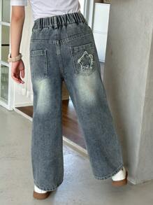 DAZY Tween Girl Denim Jeans,Back To School Clothes - Medium Wash - View 6