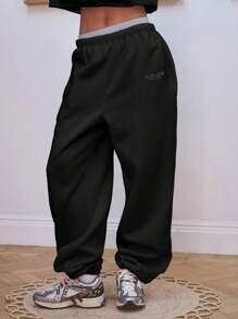 Musera Sport Women Oversized Cuffed Jersey 'Musera' Logo Joggers Tracksuit Bottoms