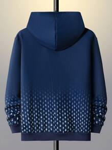 Manfinity Homme Men's Ombre Gradient Color Hooded Casual Sweatshirt, Daily Wear