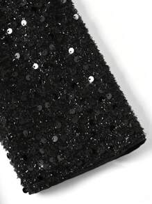 Ellevyn Two-Way Wear Sequin Jacket, Elegant For Christmas Party In Autumn/Winter - Black - View 7