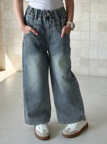 DAZY Tween Girl Denim Jeans,Back To School Clothes - Medium Wash - View 2