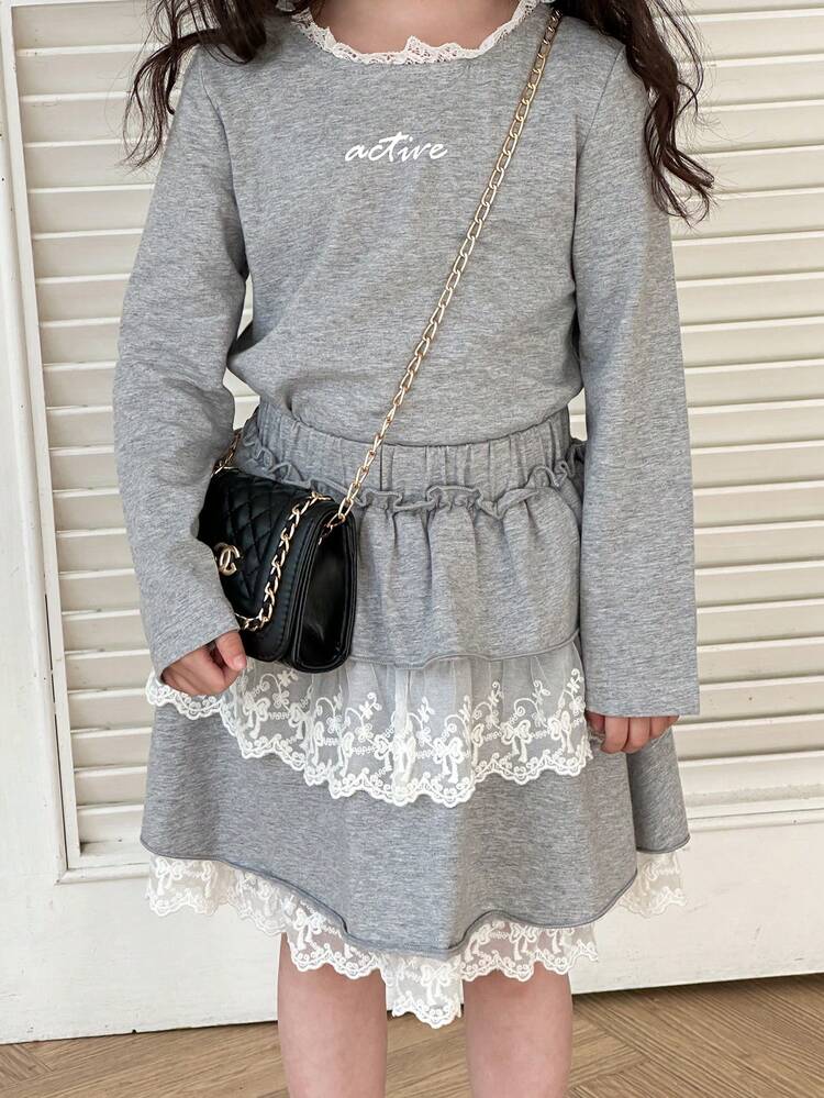 2pcs/Set Girls (Young) Casual Autumn Outfits