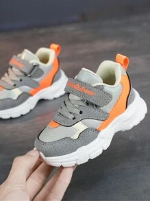 1 par de zapatillas de running para niños, zapatillas deportivas ligeras para niños pequeños, gris para niños