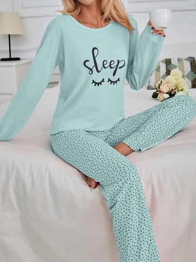 RueChic 100% Katoenen Eye Heart Printed PJ Set view 4