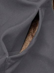 SHEIN LUNE Women's Solid Color Zip Front Hooded Casual Lined Jacket, For Autumn And Winter - Grey - View 3