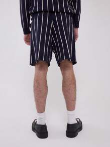 Musero Elasticated Drawstring Waistband Contrast Striped Knit Shorts Spring Summer Essentials - Multicolor - View 3