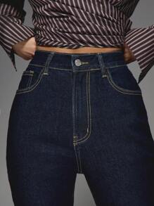 MISSGUIDED 高腰牛仔七分牛仔裤