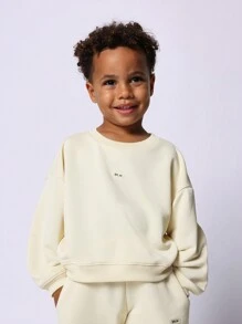 SUMWON Young Boys Comfy Soft Graphic Printed Sweatshirts And Sweatpants 2 Piece Set - Apricot - View 4