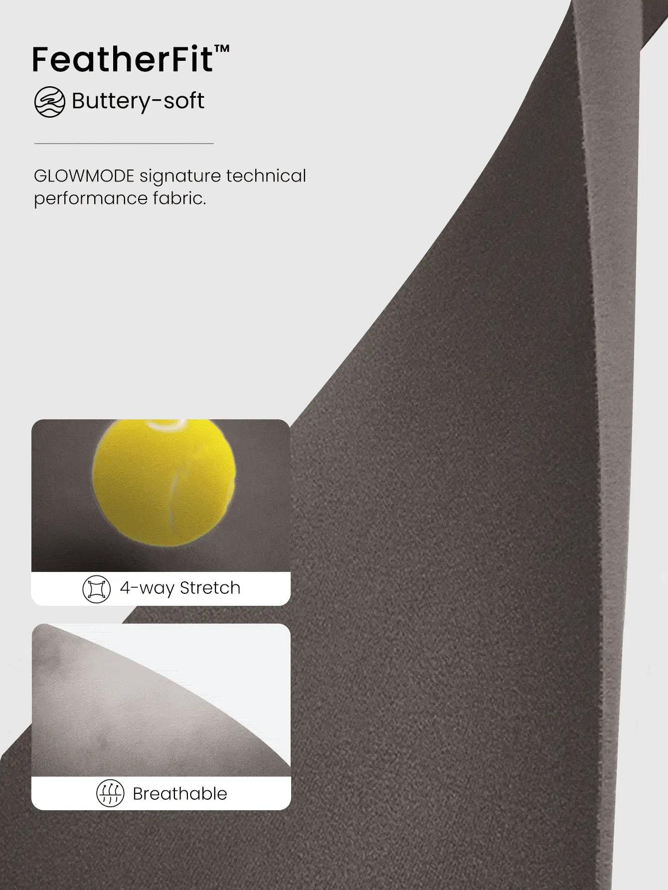 GLOWMODE Featherfit™ 扭轉背部運動背心 - 深灰色 - 查看 5