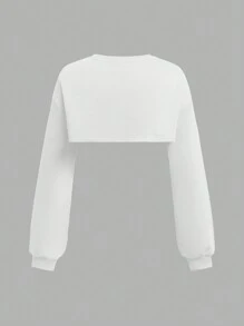 SHEIN Girlism Set de 2 piezas para adolescente: Sudadera corta de color liso y vestido camisola con plisado y estampado de letras