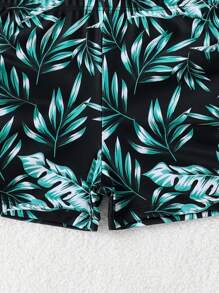 Young Girl Random Print Sporty Two-Piece Tankini Swimwear Set - Multicolor - View 4