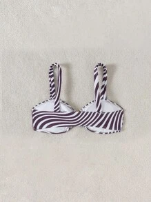 Swim Vcay 女士性感印花金色配饰比基尼上衣，夏日海滩 - 彩色 - 查看 2