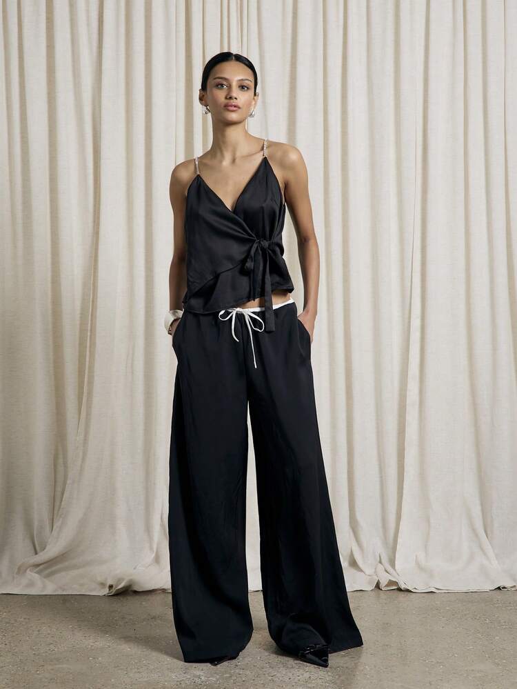 AiiRZ Cowl Wrap Cami Top With Diamante Straps