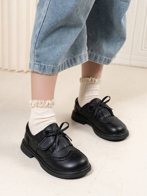 Fashionable Girls' Elegant Tassel Leather Oxford Shoes, Comfortable & Durable, British Style Princess College Look