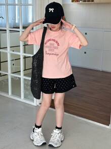 Dazy Kids Camiseta para niña preadolescente, verano, vuelta al colegio - Rosa - Ver 3