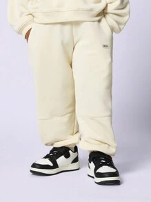 SUMWON Young Boys Comfy Soft Graphic Printed Sweatshirts And Sweatpants 2 Piece Set - Apricot - View 5