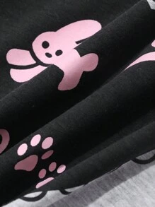 DAZY 青少年女孩图案 T 恤，秋夏装，返校服 - 灰色 - 查看 8