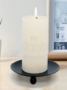 Nordic Minimalist Iron Round Candle Holder Set (S & M Size) Rustic Scandi Floating Candle Stand For Table Centerpiece Versatile Decor For Wedding, Christmas, Autumn, Winter Holidays Farmhouse, Restaurant, Mantel Shelf Styling Essential - Halloween, Thanksgiving, Cozy Festive Ambiance (Matte Black, 0.6x2.7in & 3.9x0.6in)
