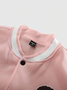 Manfinity EMRG Men's Fashion Baseball Collar Button Contrast Color Striped Casual Street Wear Jacket - Multicolor - View 4
