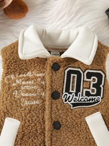 Toddler Boys' Collared Jacket, Fashion Streetwear Style, Autumn/Winter 2024