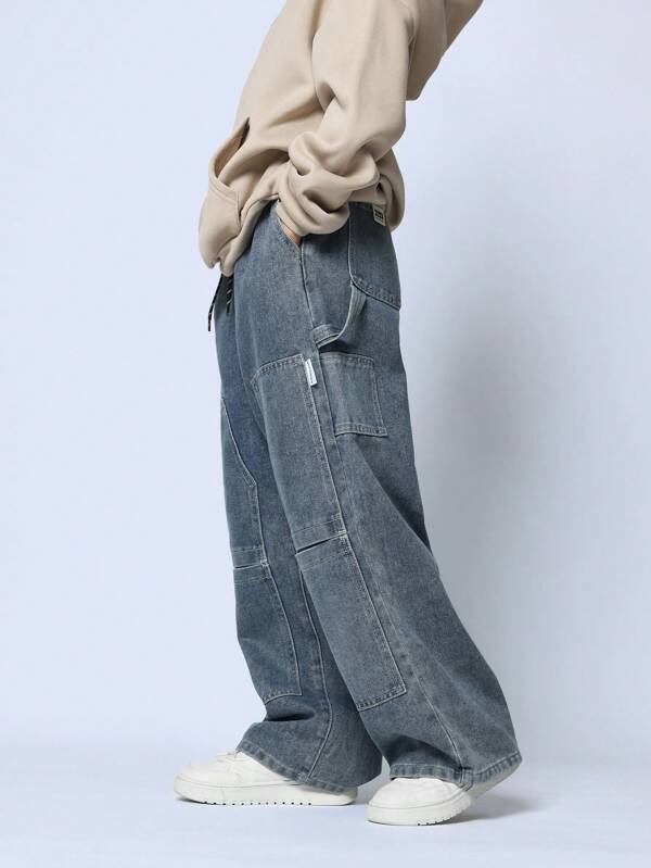 SUMWON Tween Boys Comfy Loose Fit Pull On Carpenter Jean