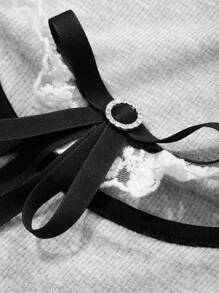 DAZY 女士纯色拼接简约休闲二合一针织长袖 T 恤